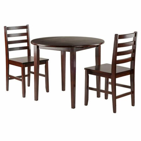 DOBA-BNT Clayton 3 Piece Set Drop Leaf Table with 2 Ladderback Chairs SA143757